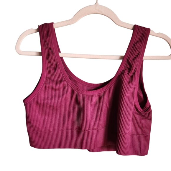 Torrid Sports Bra 2 2XL XXL Red Maroon Pullover Wireless Ribbed Bralette - Picture 4 of 6
